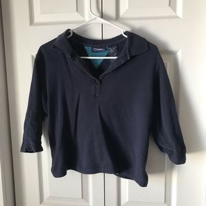 Navy Blue cropped polo